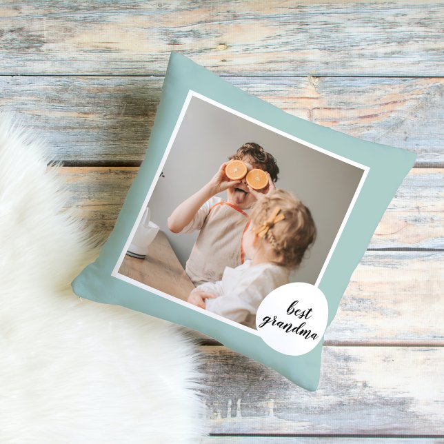 Modern Photo Mint Lovely Grandma Gift  Cushion (Creator Uploaded)