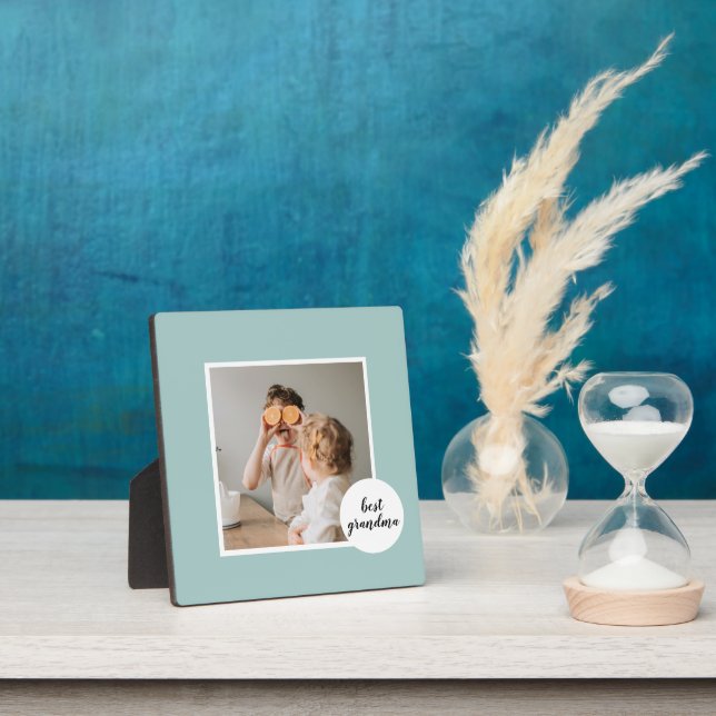 Modern Photo Mint Lovely Grandma Gift  Plaque (Insitu)