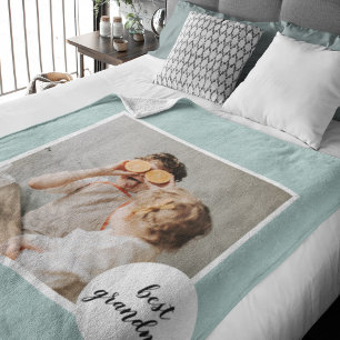 Modern Photo Mint Lovely Grandma Gift  Sherpa Blanket