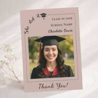 Modern photo mocha beige Graduation She did it