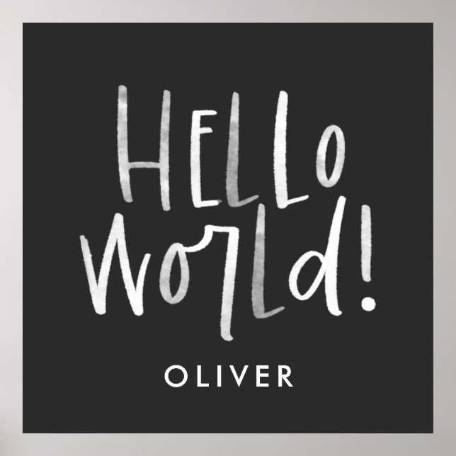 Modern photo monogram family black and white  poster (Front)