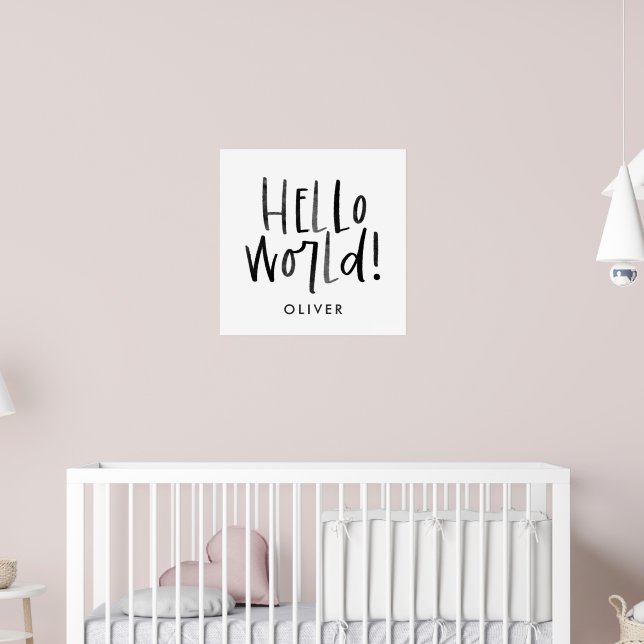 Modern photo monogram family black and white  poster (Nursery 2)