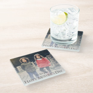 Modern Photo Mother's Day Glass Coaster