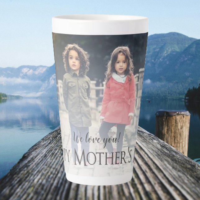 Modern Photo Mother's Day Latte Mug (Modern Photo Mothers Day Personalized Latte Mug)