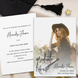 Modern Photo Music Graduation Party Invitation