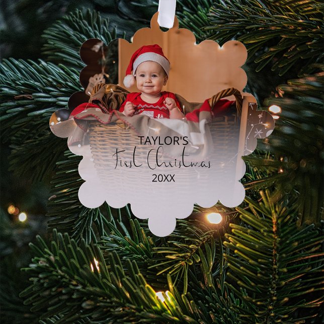Modern Photo My First Christmas Tree Decoration Card (Creator Uploaded)