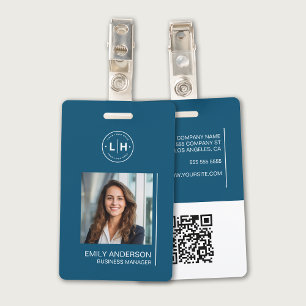 Modern Photo Name  ID Badge