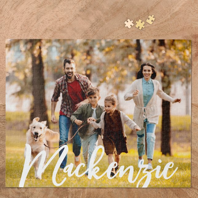 Modern Photo Name Personalised Jigsaw Puzzle (Creator Uploaded)