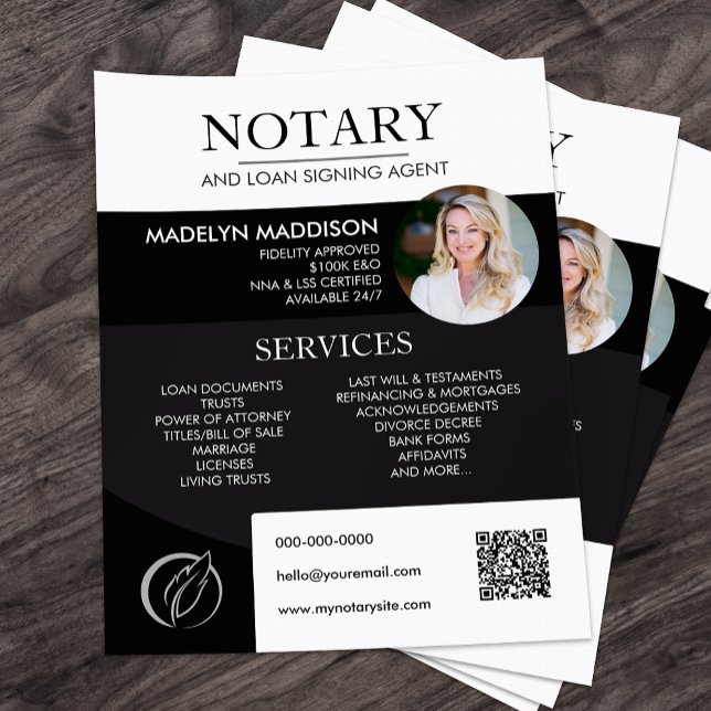 Modern Photo Notary & Loan Signing Agent Flyer (Creator Uploaded)