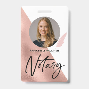 Modern Photo Notary Signing Agent  Badge ID Badge