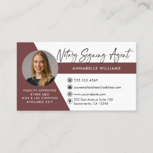 Modern Photo Notary Signing Agent Business Card
