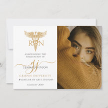 Modern Photo Nurse Graduation Gold Script