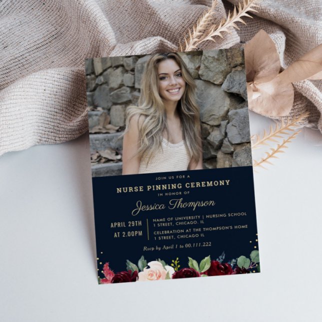 Modern photo nurse pinning ceremony invitation (Creator Uploaded)