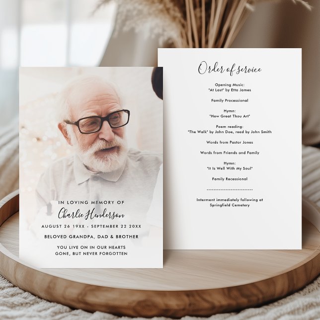 Modern Photo Order of Service Funeral Programme (Creator Uploaded)