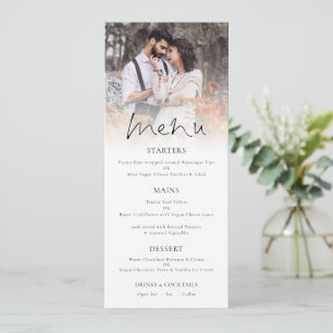 Modern Photo Overlay Elegant Script Wedding Menu