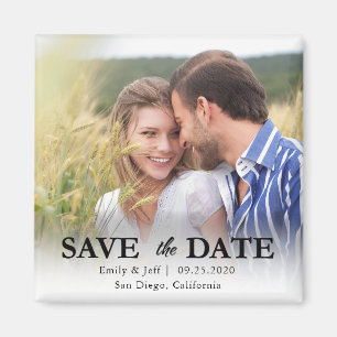 Modern Photo Overlay Save the Date Magnet