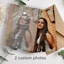 Modern photo overlay script graduation party