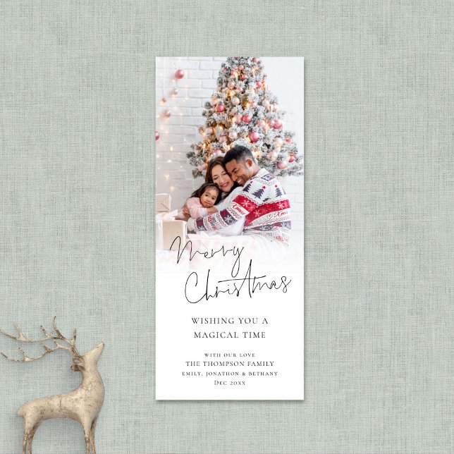 Modern Photo Overlay Script Merry Christmas Holiday Card (Creator Uploaded)