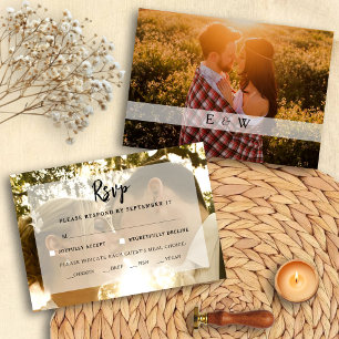 Modern Photo Overlay Wedding RSVP card