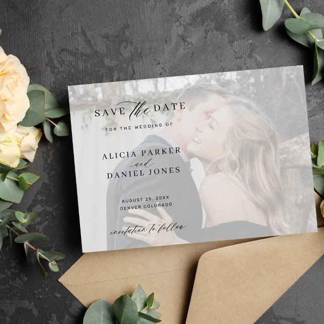 Modern photo overlay wedding save the date (Creator Uploaded)