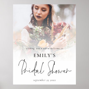 Modern Photo Overlay Welcome Bridal Shower Poster