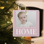 Modern Photo Pastel Pink Family Home Gift Ceramic Ornament<br><div class="desc">Modern Photo Pastel Pink Family Home Gift</div>
