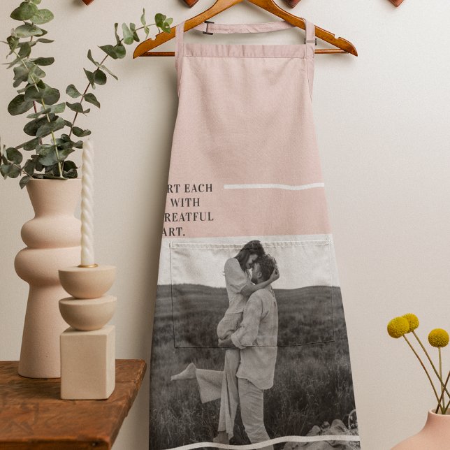 Modern Photo Pastel Pink Family Lovely Gift Apron (Creator Uploaded)