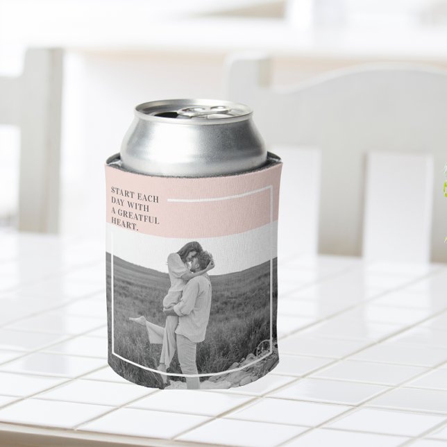 Modern Photo Pastel Pink Family Lovely Gift Can Cooler (Creator Uploaded)
