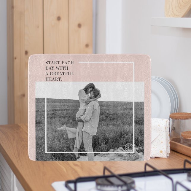 Modern Photo Pastel Pink Family Lovely Gift Cutting Board (Creator Uploaded)