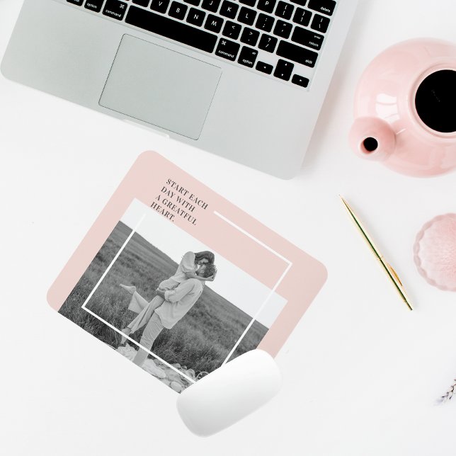 Modern Photo Pastel Pink Family Lovely Gift Mouse Pad (Creator Uploaded)