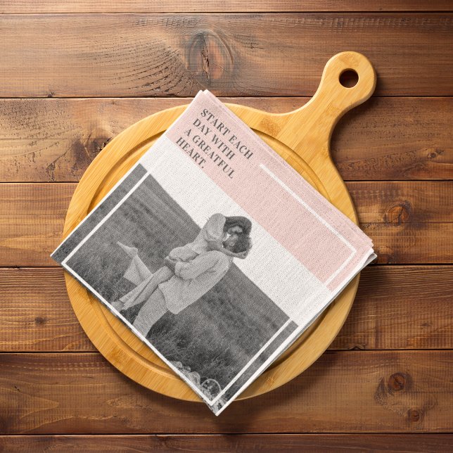 Modern Photo Pastel Pink Family Lovely Gift Tea Towel (Creator Uploaded)