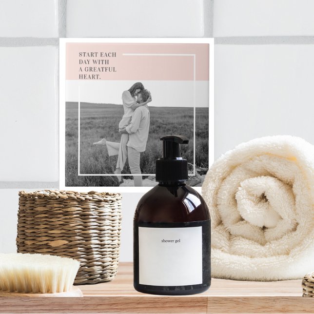 Modern Photo Pastel Pink Family Lovely Gift Tile (Creator Uploaded)