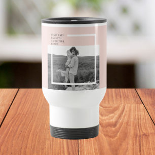 Modern Photo Pastel Pink Family Lovely Gift Travel Mug