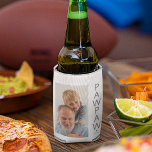 Modern Photo Pawpaw Can Cooler<br><div class="desc">A modern photo can cooler,  perfect as a gift for Fathers day,  birthday,  christmas or any other occassion. The can cooler features a photo,  a bold font in grey which reads 'PAWPAW' and 'EST: 20XX.</div>