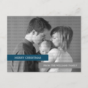 Modern Photo Postcard (Blue/Grey)