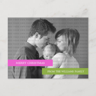 Modern Photo Postcard (Pink/Green)