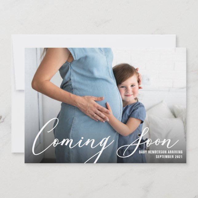 Modern Photo Pregnancy Announcement (Front)