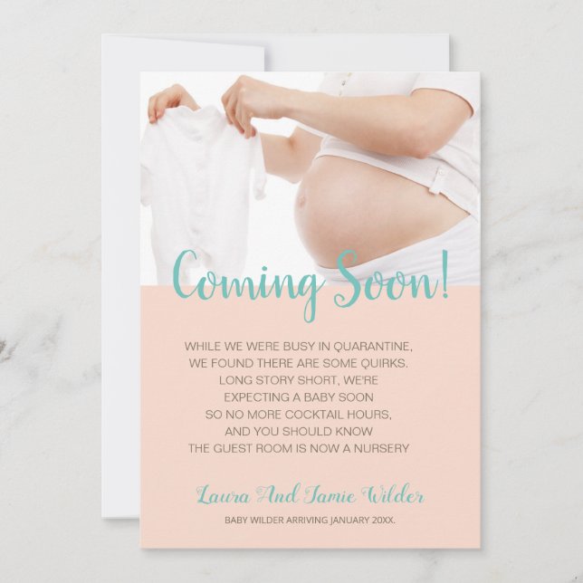 Modern Photo Pregnancy Announcement (Front)