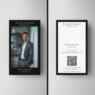 Modern Photo Professional Law Firm QR Code  Business Card
