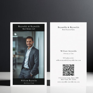 Modern Photo Professional Law Firm QR Code Business Card