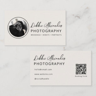 Modern Photo QR Code Photographer Business Card