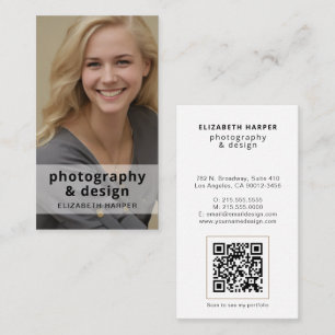 Modern Photo QR Code Professional Minimalist Business Card