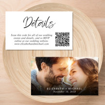 Modern Photo QR Code Wedding Details