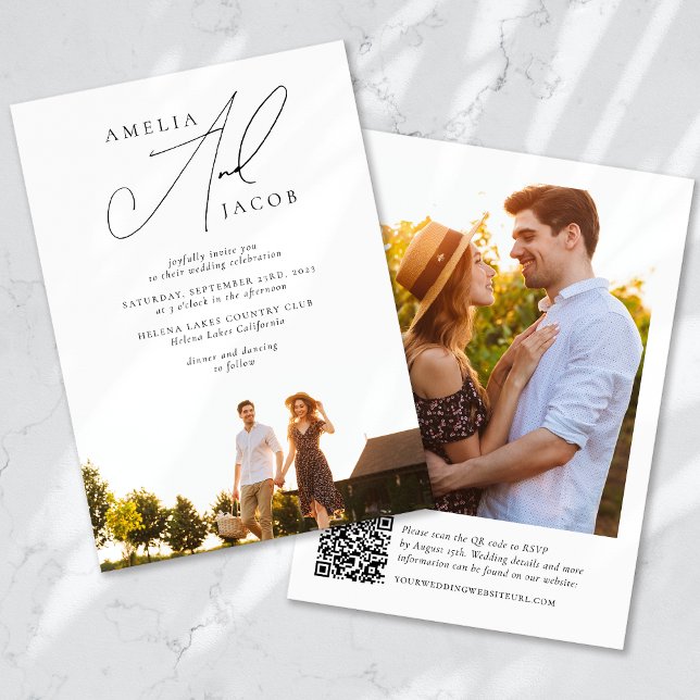 Modern Photo QR Code Wedding Invitation (Creator Uploaded)