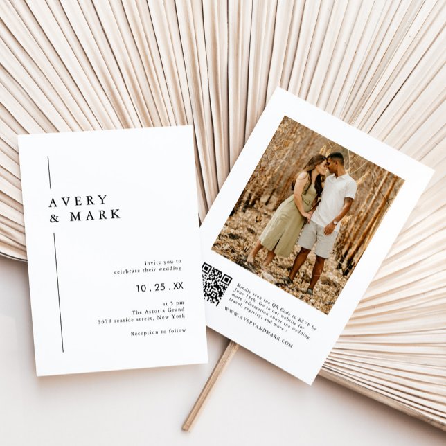 Modern Photo QR Code Wedding Invitation (Creator Uploaded)