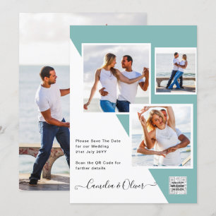 Modern PHOTO QR CODE Wedding Invite or Save Date