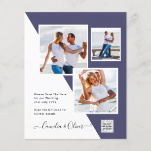 Modern PHOTO QR CODE Wedding Invite or Save Date Flyer