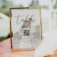 Modern Photo QR Code Wedding Menu