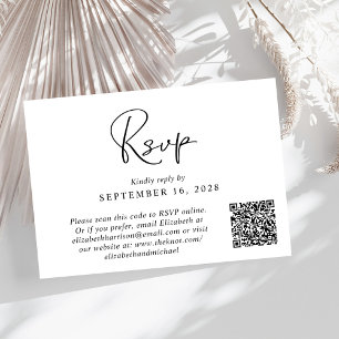 Modern Photo QR Code Wedding RSVP Card