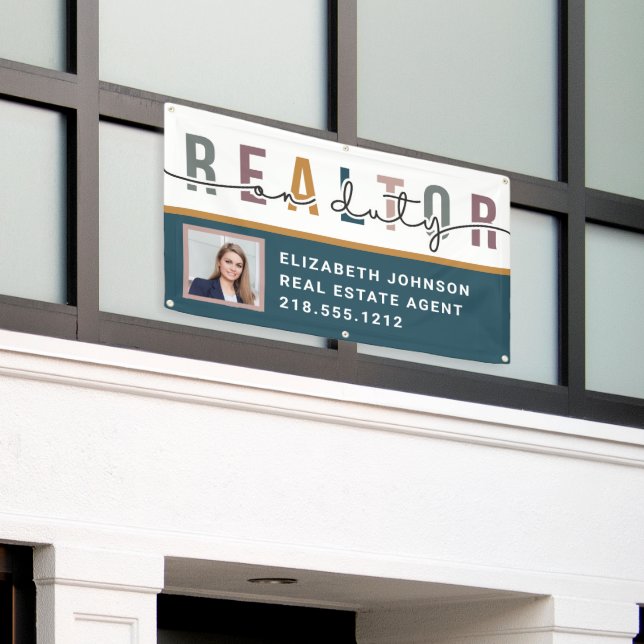 Modern Photo Realtor on Duty Promotional Banner (Outside Building)